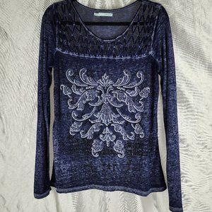 Nearly New Tissue Weight Longsleeve Indigo T-Shirt size Medium- Excellent!